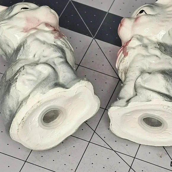 vintage cat kitten salt and pepper shaker grey kitten pink collar shakers - Picture 7 of 9